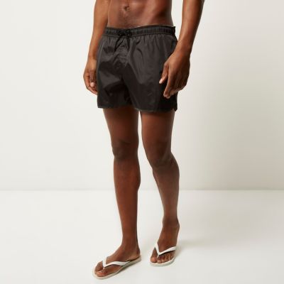 Black plain swim shorts